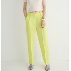 J.Crew Women's Essential pant in city crepe Lemon Sorbet Size 4 Pleated